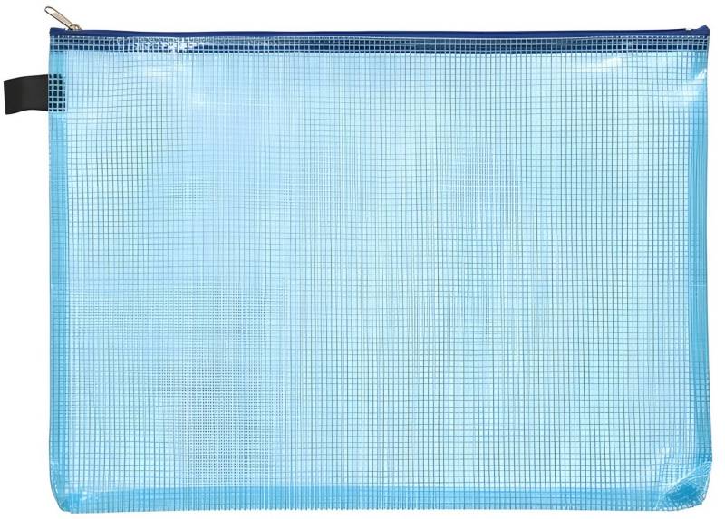 FOLDERSYS Dokumententasche FSY Reißverschluss-Beutel A5, mit Zip blau, Folie blau transparent, 1 von FOLDERSYS