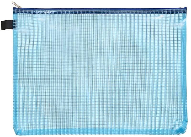 FOLDERSYS Dokumententasche FSY Reißverschluss-Beutel A6, mit Zip blau, Folie blau transparent, 1 von FOLDERSYS