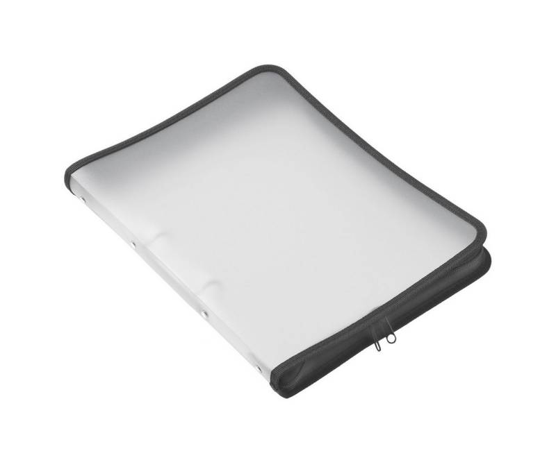 FOLDERSYS Dokumententasche FSY Reißverschluss-Portfolio, A4, PP farblos transluzent, 2-Ring- von FOLDERSYS