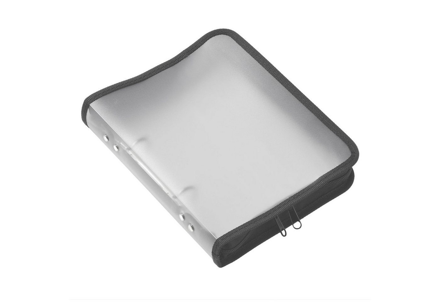 FOLDERSYS Dokumententasche FSY Reißverschluss-Portfolio, A5, PP farblos transluzent, 2-Ring- von FOLDERSYS