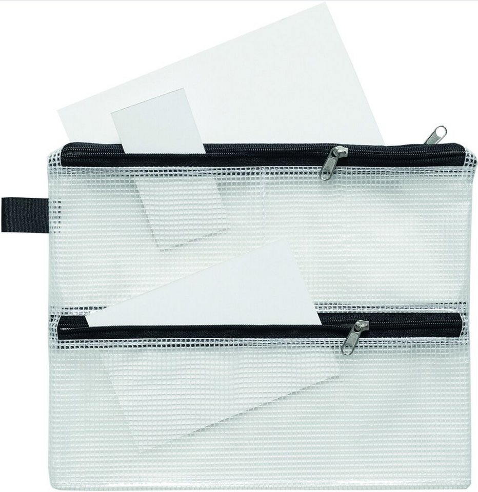 FOLDERSYS Dokumententasche FSY Sammelbeutel, A5, 3 Zusatzfächer, PVC klar gewebeverstärkt, Zip von FOLDERSYS