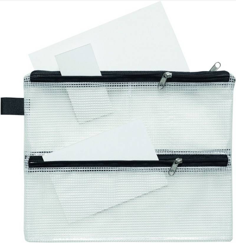 FOLDERSYS Dokumententasche FSY Sammelbeutel, A5, 3 Zusatzfächer, PVC klar gewebeverstärkt, Zip von FOLDERSYS