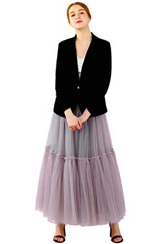 FOLOBE Damen Vintage Weiche Tüll Petticoat Eine Linie Lange Prom Party Tutu Rock von FOLOBE