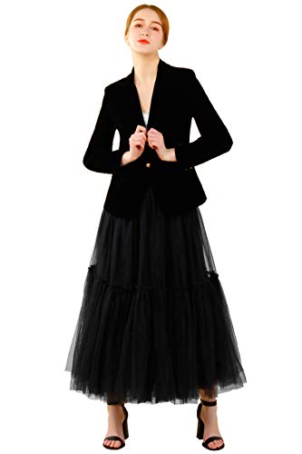 FOLOBE Damen Vintage Weiche Tüll Petticoat Eine Linie Lange Prom Party Tutu Rock von FOLOBE
