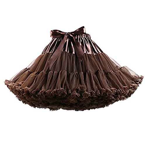 FOLOBE Erwachsene luxuriöse weiche Chiffon Petticoat Tüll Tutu Rock Damen Tutu Kostüm Petticoat Ballett Tanz Rock von FOLOBE