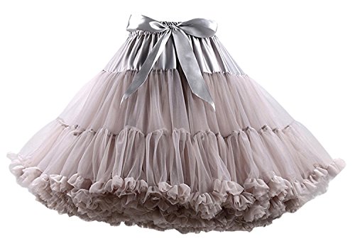 FOLOBE Erwachsene luxuriöse weiche Chiffon Petticoat Tüll Tutu Rock Damen Tutu Kostüm Petticoat Ballett Tanz Rock von FOLOBE
