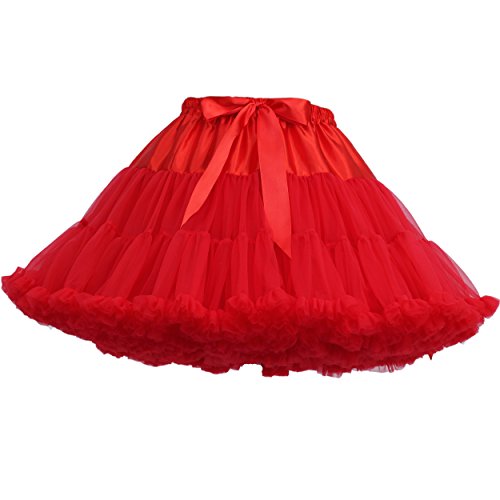 FOLOBE Erwachsene luxuriöse weiche Chiffon Petticoat Tüll Tutu Rock Damen Tutu Kostüm Petticoat Ballett Tanz Rock von FOLOBE