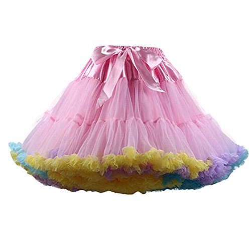 FOLOBE Erwachsene luxuriöse weiche Chiffon Petticoat Tüll Tutu Rock Damen Tutu Kostüm Petticoat Ballett Tanz Rock von FOLOBE