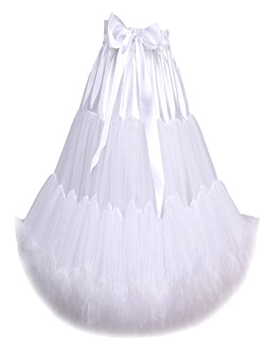 FOLOBE Frauen-Ballettröckchen-Kostüm-Ballett-Tanz mehrschichtiger geschwollener Rock-Erwachsener luxuriöser weicher Petticoat 60cm / 23.6 " von FOLOBE