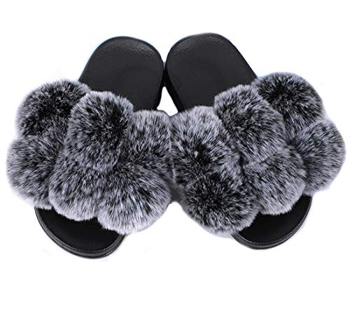 FOLOBE Frauen Kunstpelz Hausschuhe Open Toe Kunstpelz Hausschuhe Mädchen Fluffy Slides Outdoor Fluffy Hausschuh Damen Fluffy Hausschuh Faux fur Slippers plusch Hausschuh FOLOBE Frauen Kunstpelz Hausschuhe Open Toe Kunstpelz Hausschuhe Mädchen Fluffy Slides Outdoor Fluffy Hausschuh Damen Fluffy Hausschuh Faux fur Slippers plusch Hausschuh von FOLOBE