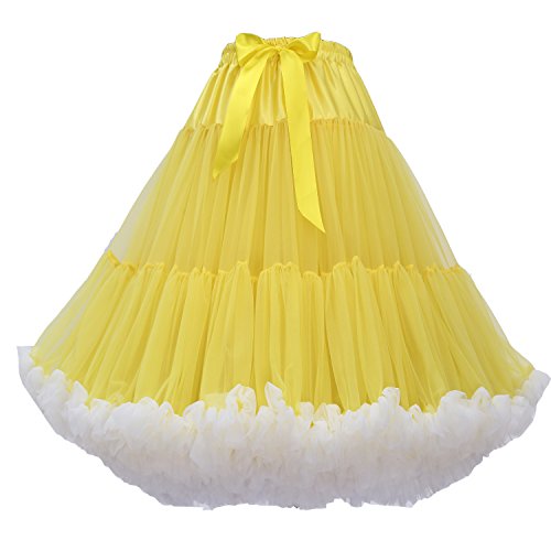 FOLOBE Frauen Tutu Kostüm Ballett Tanz Multi-Layer Puffy Rock Erwachsene luxuriöse weiche Petticoat von FOLOBE