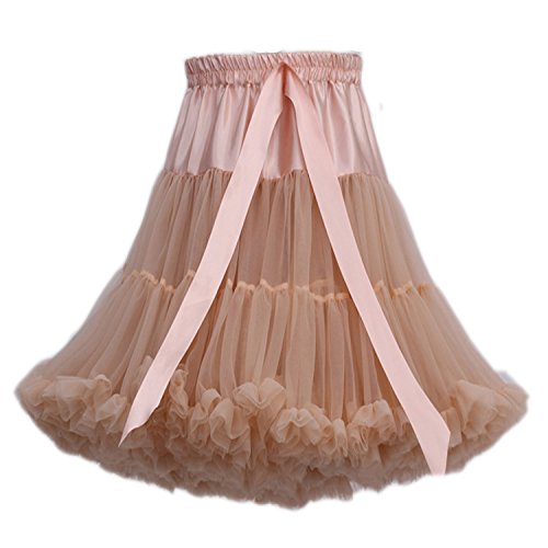 FOLOBE Frauen Tutu Kostüm Ballett Tanz Multi-Layer Puffy Rock Erwachsene luxuriöse weiche Petticoat von FOLOBE