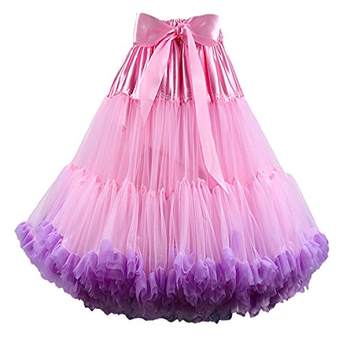 FOLOBE Frauen Tutu Kostüm Ballett Tanz Multi-Layer Puffy Rock Erwachsene luxuriöse weiche Petticoat von FOLOBE