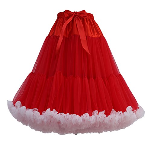 FOLOBE Frauen Tutu Kostüm Ballett Tanz Multi-Layer Puffy Rock Erwachsene luxuriöse weiche Petticoat von FOLOBE