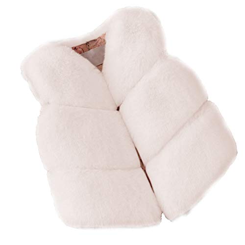 FOLOBE Kinderweste aus Kunstfell, Fuchs-Optik Gr. 100 cm, weiß von FOLOBE