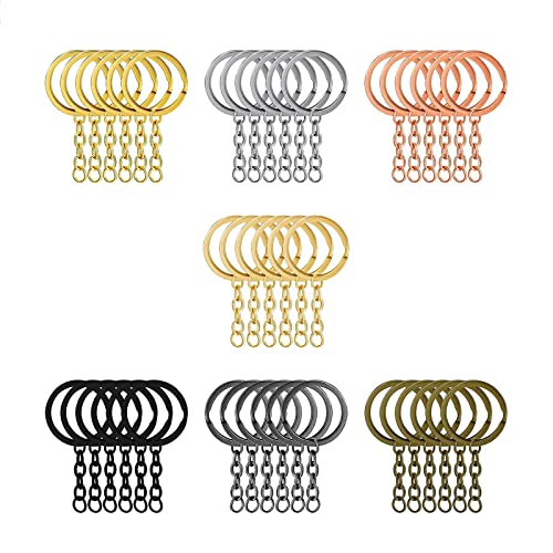 25mm Gemischte 7 Farben 70pcs Keyrings Split Bulk Keyrings Doppelschlüsselhängefarbe Für Auto Office Decor Farbschlüsselring von FOLODA