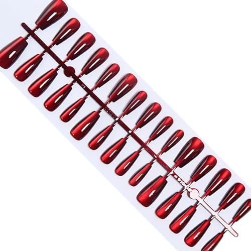 30pcs Cats Eye Press Auf Nägel Weinrötung Gefälschte Nägel Künstliche Acrylnägel Kleber Auf Nägeln Stick Auf Nägeln Für Frauen von FOLODA