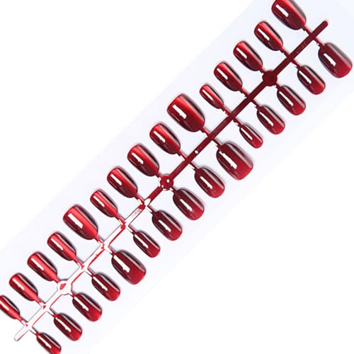 30pcs Cats Eye Press Auf Nägel Weinrötung Gefälschte Nägel Künstliche Acrylnägel Kleber Auf Nägeln Stick Auf Nägeln Für Frauen von FOLODA