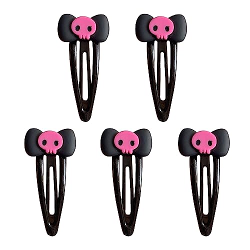 5 Stück Schleifen Haarspangen Mädchen Haarnadel Schädel Bobby Pin Schleifen Haarspange JK Haarspange JK Haarschmuck Schädel Haarnadel von FOLODA