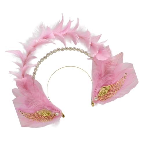 Anmutig Gefiederte Kopfschmuck Haar Schmuck Einzigartige Gefiederte Kopfschmuck Für Cosplay Event Und Fotografie Schwarz Kostüm Kopfbedeckung von FOLODA