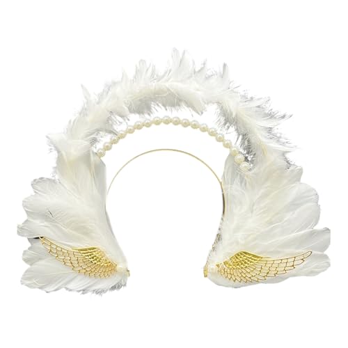 Anmutig Gefiederte Kopfschmuck Haar Schmuck Einzigartige Gefiederte Kopfschmuck Für Cosplay Event Und Fotografie Schwarz Kostüm Kopfbedeckung von FOLODA