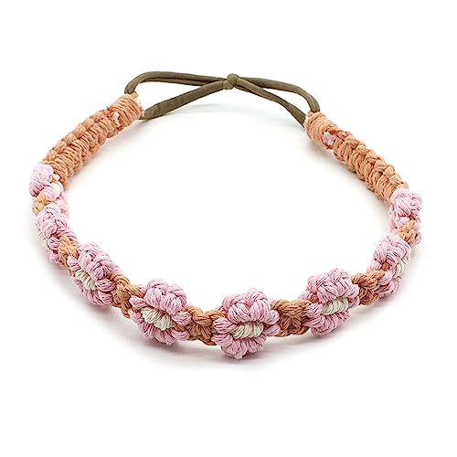 Bohemians Blumen Stirnband Für Frauen Vintage Ethno Baumwollseil Haarschmuck Handgemacht Gestrickter Kopfschmuck Party Haarseil Haarschmuck von FOLODA