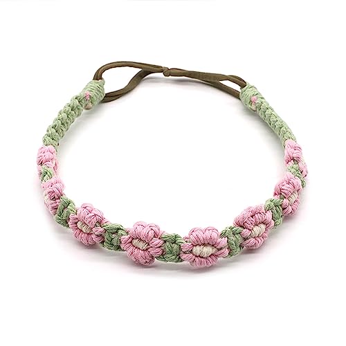 Bohemians Blumen Stirnband Für Frauen Vintage Ethno Baumwollseil Haarschmuck Handgemacht Gestrickter Kopfschmuck Party Haarseil Haarschmuck von FOLODA