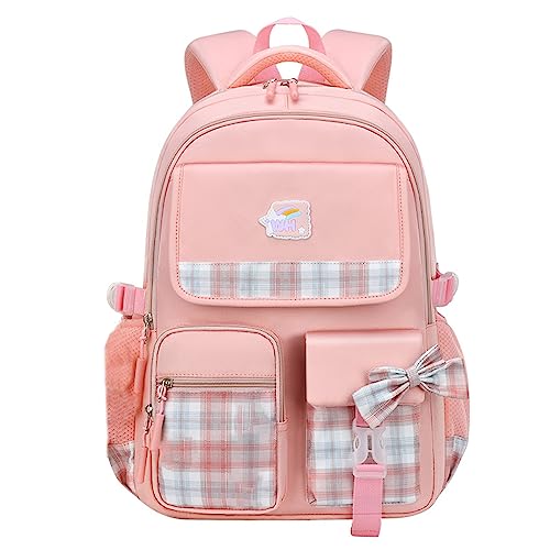 Cartoon Bedruckte Schul Rucksack Großer Kapazitätsladung Reduzierende Kinder Rucksack Atmungsaktivem Dirt Resistenten Daypack Beige Beige von FOLODA