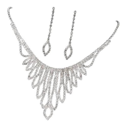 Crystal Geschmücktes Quasten Halskette Und Ohrringe Set Elegante Frauen Schmuck Handgefertigte Accessoires Für Bankette Und Feiertage Frauen Schmuck Set von FOLODA