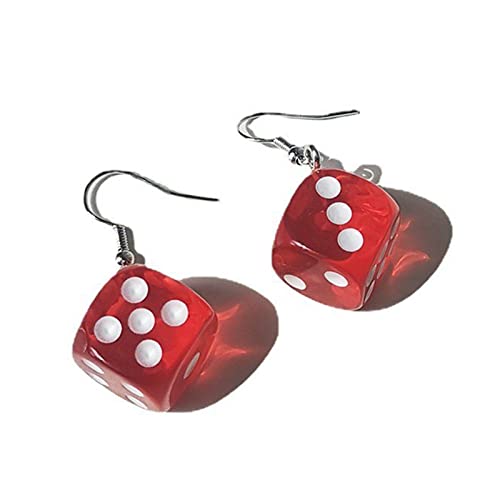 DICE DANGLE DROP Ohrringe Lustige Punkharz Würfel Würfel Tanzende Ohrringe Schmuck Geometrische Sieb Anhänger Schlüsselbein Kettenkette Ohrring Für Frauen Hangle von FOLODA