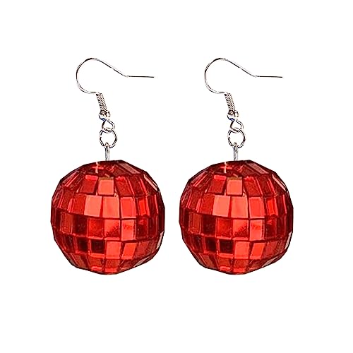 Disco Ball Ohrringe 70er Ball Disco Ohrringe Kühle Silberne Anhänger Für Frauen Mädchen Kleidungszubehör Spiegel von FOLODA