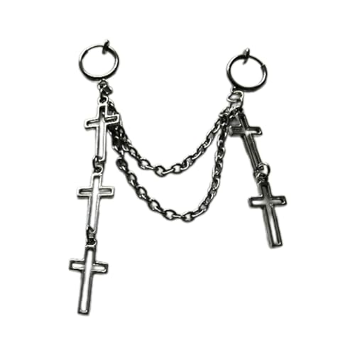 Einfache Quastenkreuz Charmohrring Edelstahl Ohrringe Mode Punk Accessoire Party Ornament Für Frauen Mädchen Frauen Ohrringe von FOLODA