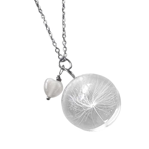 Einzigartige Rotes Glas Herz Anhänger Halskette Stylish Glass Ball Getrocknete Blumen Halskette Schmuck Für Frauen Urlaub Strand Choker Roter Herz Charmschlüsselblatt Kette von FOLODA