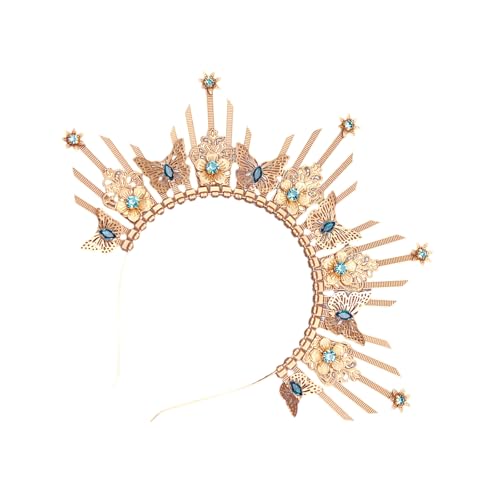 Elegante Gotisch Inspirierte Kronen Stirnband Einzigartige Schmetterlingskronen Haarband Raffinierte Kopfbedeckung Charme Für Themenpartys Modische Frauenstirnband von FOLODA