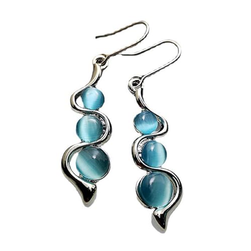 Elegante Katzen Eye Edelsteine Drop Ohrringe Dangle Ohrringe Schmuck Für Frauen Stilvoller Valentinstag Oder Geburtstagsgeschenk Elegant Weiß von FOLODA