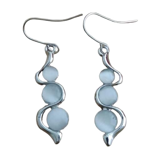 Elegante Katzen Eye Edelsteine Drop Ohrringe Dangle Ohrringe Schmuck Für Frauen Stilvoller Valentinstag Oder Geburtstagsgeschenk Elegant Weiß von FOLODA