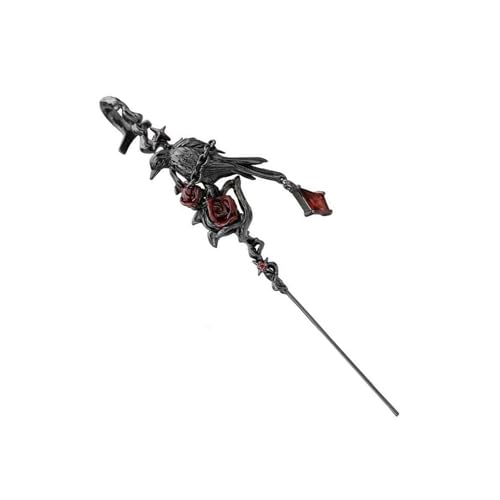 Elegante Tierische Ohrring Rose Und Schwarze Krähe Ohrohrschstene Handgefertigte Ohrzubehör Für Musikfestivals Und Partys Legierungschstene von FOLODA