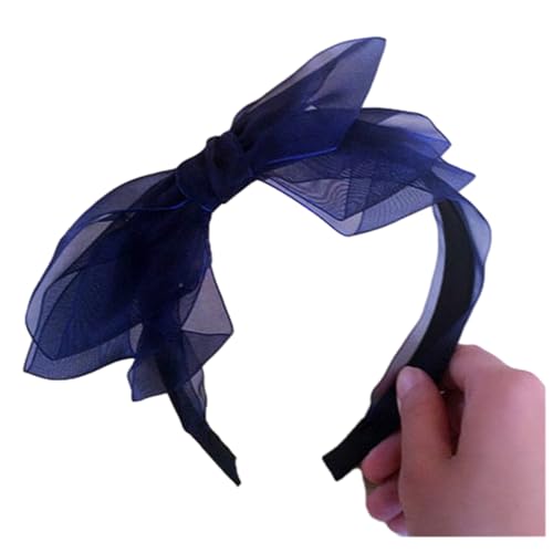 Elegantes Organza-Schleifen-Stirnband, Party-Haarreif, modischer Netz-Kopfschmuck, Kostümzubehör, weiblich, formelle Kleidung, Kopfschmuck, breiter Kopfschmuck, Haarschmuck für Damen von FOLODA