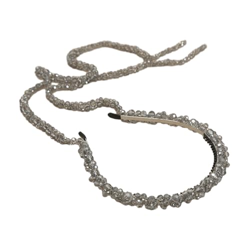 Elegantes künstliches Kristall-Stirnband, lange Quasten, Kopfschmuck, Haarreif mit langer Kette, süßes Haar-Accessoire für Frauen und Mädchen, künstliches Kristall-Haarband, Dekoration, einfach zu von FOLODA