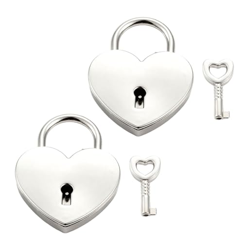 FOLODA 2/4 Sets Liebe Geformte Schlösser Eleganter Schlüsselbund Pendelled Herzgeformtes Vorhängeschlos von FOLODA
