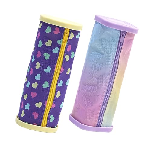 FOLODA 2pcs Leichte Wight Bencil Hülle Große Fachstiftbeutel Mehrzweckstiftkoffer Bleistiftbeutel Travel Make Up Aufbewahrungsbeutel Raumsparende Organisatoren von FOLODA