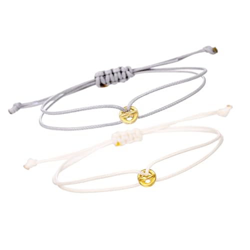 FOLODA 2pcs Viel Glück Perlenarmbänder Set Für Paare Handgefertigtes Gewebtes Armband Verstellbar Geflochten FOLODA 2pcs Viel Glück Perlenarmbänder Set Für Paare Handgefertigtes Gewebtes Armband Verstellbar Geflochten von FOLODA