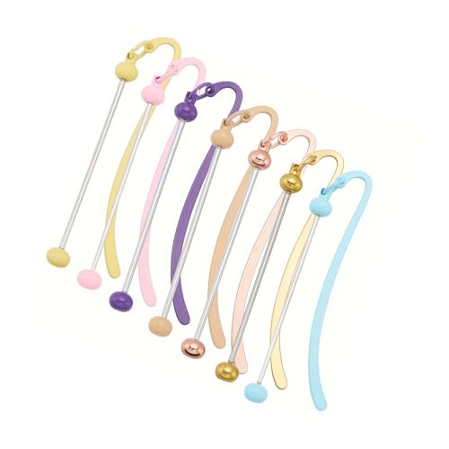 FOLODA 7 PCs Perlenable Keychain Metal Blanks Stylische Perlen Lesezeichen Anhänger Zubehör Handgefertigte Schmuckzubehör Perlenzubehör Machen von FOLODA