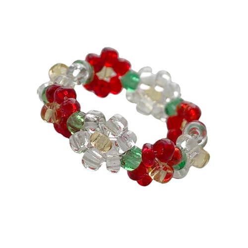 FOLODA Bunte Perlenringe Elastische Verstellbare Designs Blütenringe Accessoire Für Einen Individuellen Pass Und Modestatement Casual Wear von FOLODA