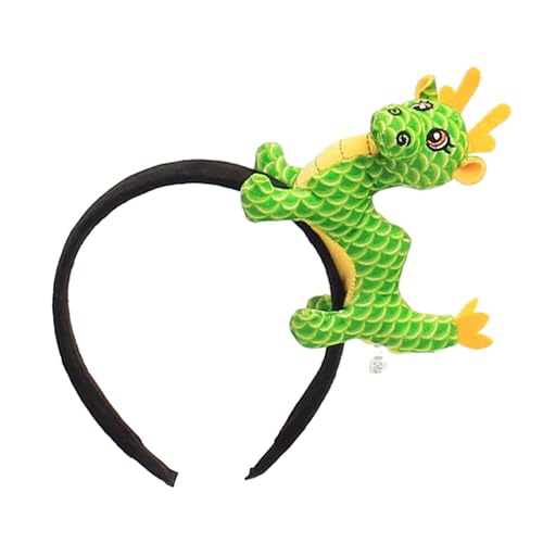 FOLODA Chinesischer Drache Stirnband Cartoon Bühnenaufführungen Stirnband Kinder Mädchen Kopfschmuck Plüsch Haarschmuck Stoff Dekor von FOLODA