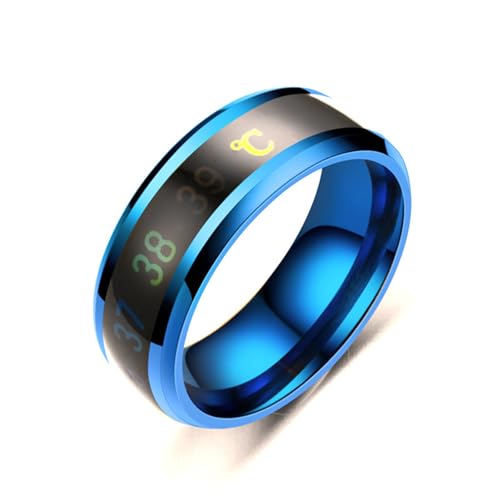 FOLODA Edelstahlringe Mit Intelligenter Temperaturanzeigefunktion Unisex Ringe Moderne Mode Täglich Accessoires Mode Cocktail von FOLODA