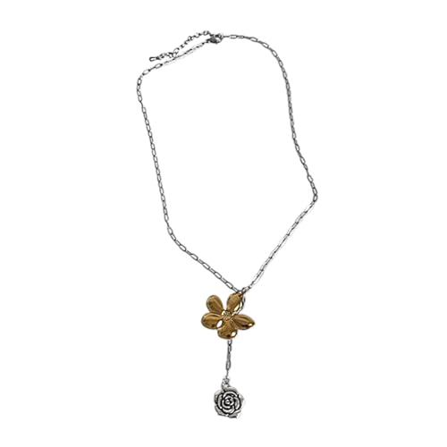 FOLODA Einzigartige Blumenkette Schmuck Stilvolle Blumenheizkette Halskette Exquisites Schlüsselbein Ketten Halschains Accessoire Neckschmuck Für Tägliche Verschleißdaten Partys von FOLODA