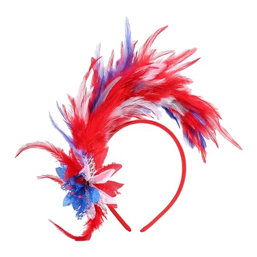 FOLODA Fascinator Feder Stirnband für TeaParty Rollenspiel Kostüm Zubehör 1920er Jahre Haarband Karneval Party Rollenspiel Kopfschmuck 1920er Jahre Stirnband von FOLODA