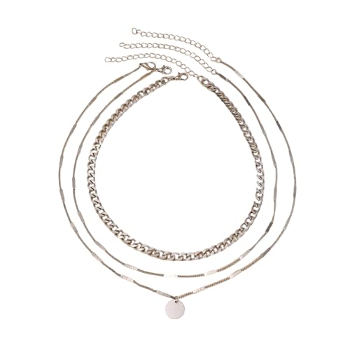 FOLODA Geometrische Multi Layer Legierung Halskette Mit Metall Pailletten Und Kunstperlen Perfekt Für Partys Festivals Und Nachtclubs Party Festival Schmuck Schmuck von FOLODA