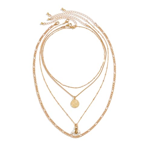 FOLODA Geometrische Multi Layer Legierung Halskette Mit Metall Pailletten Und Kunstperlen Perfekt Für Partys Festivals Und Nachtclubs Party Festival Schmuck Schmuck von FOLODA